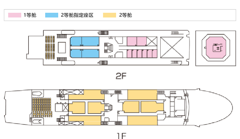 宣纸号渡轮 舱内示意图